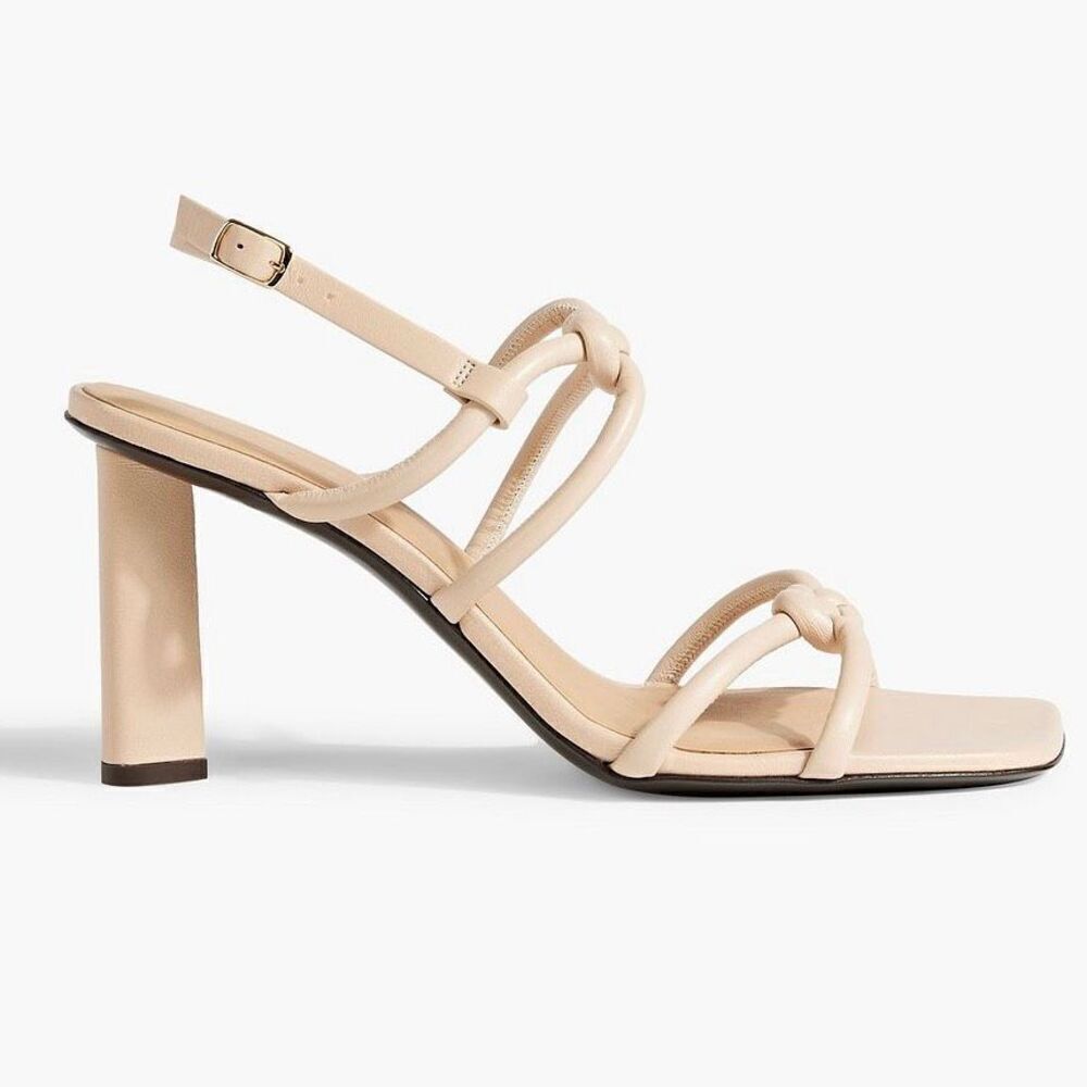 Frame Le Hendrix Slingback Leather Heeled Sandals‎ Cream Size 38